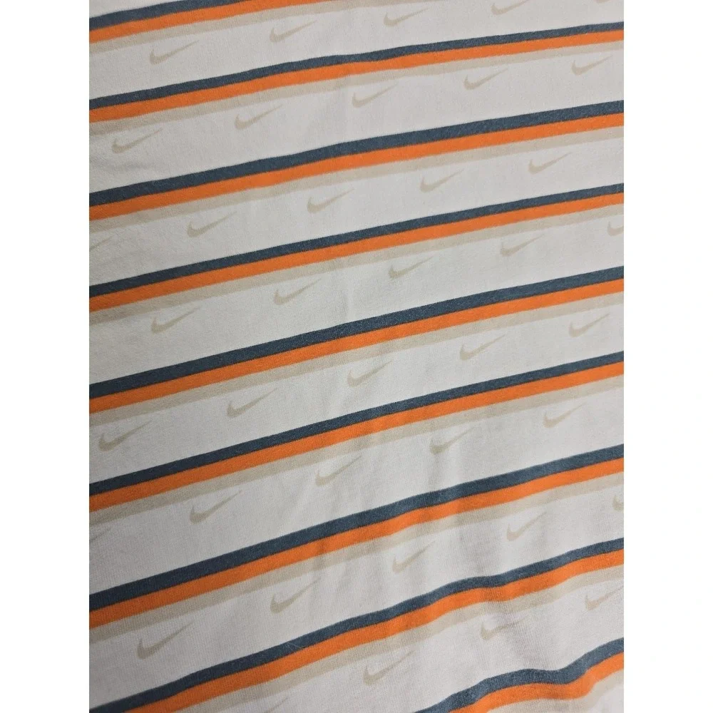 Nike Shirt Mens Large White Orange Blue Stripe Swoosh The Nike Tee‎
